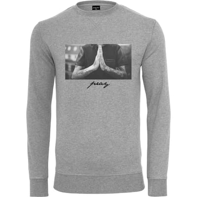 Mister Tee - Pray Crewneck sweater/trui - XL - Grijs