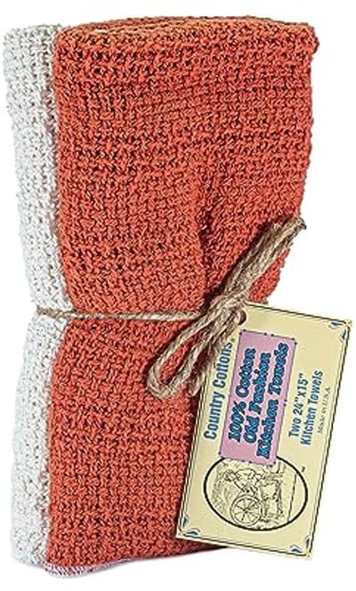 100% katoenen keukendoeken - Set van 2 - 24"x15" (Pumpkin Spice/Natural)