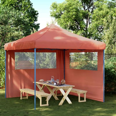 vidaXL - Partytent - 292 - x - 292 - x - 315 - cm - Terracotta - Oxford - Stof