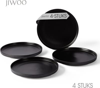 Dinerborden set van 4 (Ø21,3cm / 8inch), Bordenset, Ontbijtborden, Dessertborden, serviesset 4 persoons, Geschikt voor restaurants, Horeca, Feest, familiefeesten, banketten en picknicks, Magnetron-vaatwasserbestendig, Keramiek