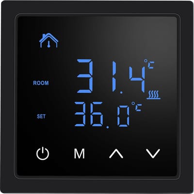 Slimme Thermostaat 16A Vloerverwarming Temperatuurregelaar met LED Touchscreen 85265V Elektrisch zwart