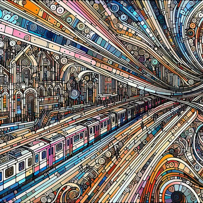 Line art amsterdam schilderij | Amsterdamse lijnen verweven tot een kunstzinnig meesterwerk op canvas | Kunst - 60x60 centimeter op Dibond | Foto op Dibond