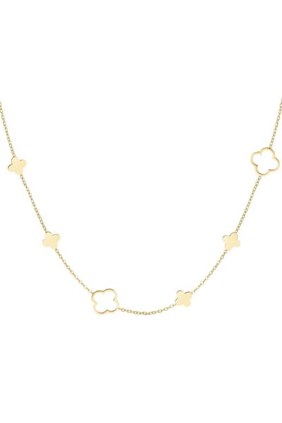 Bijoutheek Collier Klavers open dicht Goud