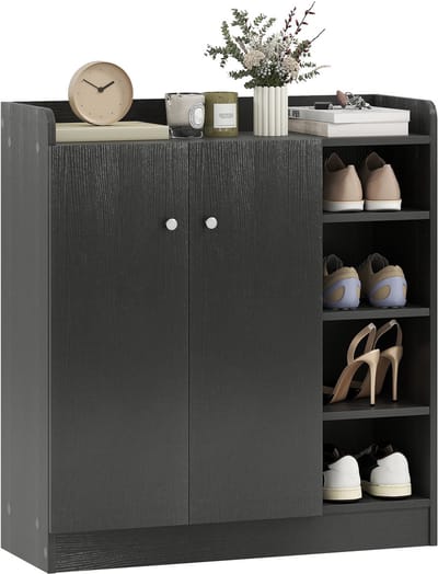 HOMCOM Schoenenkast - Hout - 83x30x90cm - Zwart