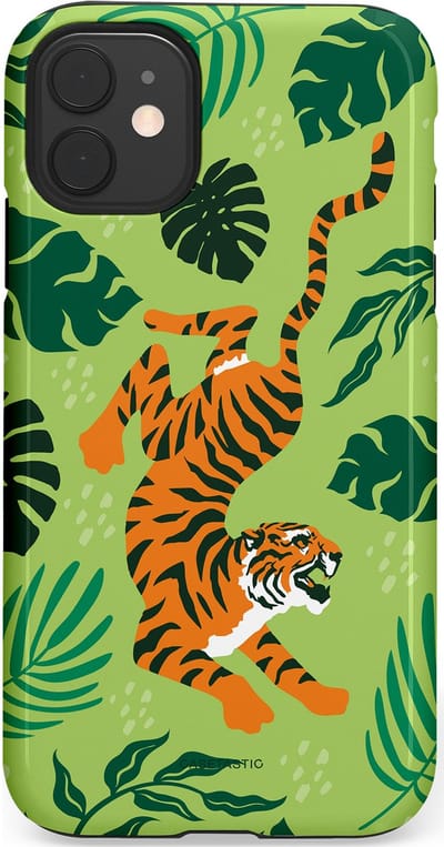 Casetastic Hoesje Geschikt voor Apple iPhone 11 - Stijlvolle Beschermende Duo-layer Case - Tijgerwoud