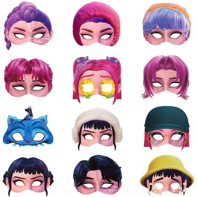 12 STUKS Demonenjagers Feestmaskers Papieren Brillen Cosplay Props voor Kinderen Verjaardagsfeest Benodigdheden Gelukkig Halloween Decor pink