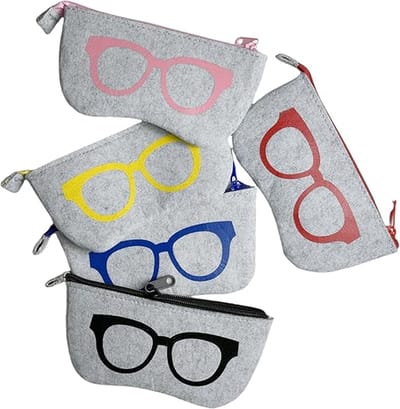 Brillentas - 5 stuks - brillenhoes vilt - Zonnebril houder - Bril Etui - Bril Hoesje - Brillendoos - draagbare bescherming - Zonnebrillen opberg box - Zonnebrillen opbergdoos voor mannen en vrouwen - 18.5*9cm