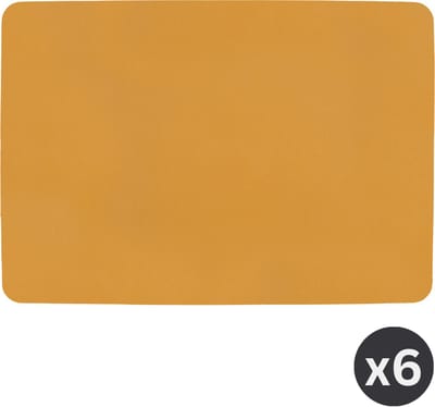 ZICZAC - Placemat TOGO - SET/6 - Dubbelzijdig - Kunstleer - 33x45 cm, camel