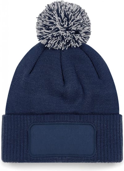 Beechfield Snowstar® patch beanie B443 - French Navy / Light Grey - One size