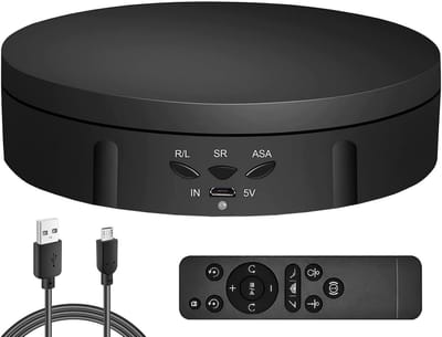 ZoeZo Draaiplateau Elektrisch 14,6 cm - Productfotografie - 360 Graden Draaischijf - Voeding via USB of 18650 Batterij - Afstandsbediening - Zwart