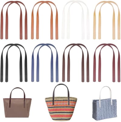 16 Stuks 59.7cm PU Leren Tas Handvatten, 8 Kleuren voor Schoudertassen, Vervangingen voor Handgemaakte Tassen en Portemonnees