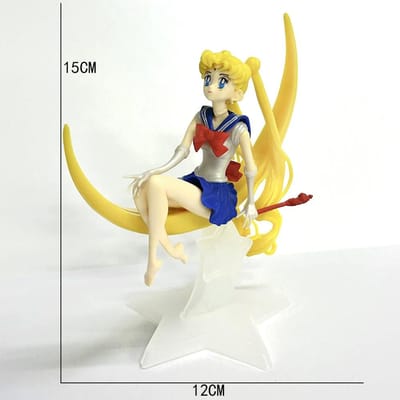 Mooie Sailor Moon Anime Figuurtjes - Tsukino Usagi (Sailor Moon) Verzamelmodellen en Taartdecoraties Anime Model yellow