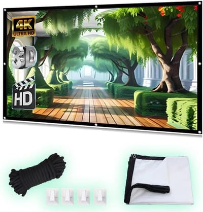 Projectiescherm - Filmscherm Beamer - Thuisbioscoop Creëren - Kreukvrij Dubbelzijdig - 120 inch - Wit