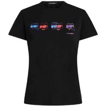 Karl Lagerfeld Ikon Colour Regular T-shirt Black Size: M | T-Shirts Outlet | Dames | Zwart