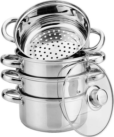 Kinghoff stoompan KH-3329 - met deksel - 22 cm