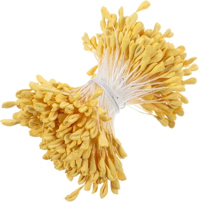 Bloem stamens 3mm geel - dubbele koppen - handgemaakt - perfect voor bloemcreaties - ShopVlot