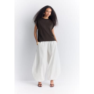 Stradivarius B06 Basic T-shirt met verlaagde schouder  Bruin XS