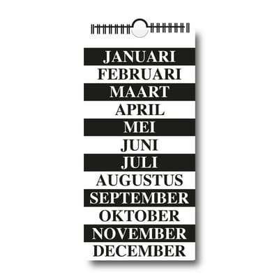 Verjaardagskalender zwart/wit
