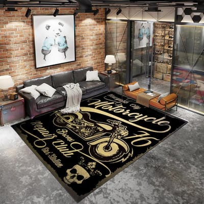 Amerikaanse Industriële Wind Lounge Vloerkleed Huis Non-slip Mat Grote Oppervlakte Woonkamer Decoratie Retro Vloerkleed Punk Stijl Vloerkleden voor Slaapkamer 80*120cm
