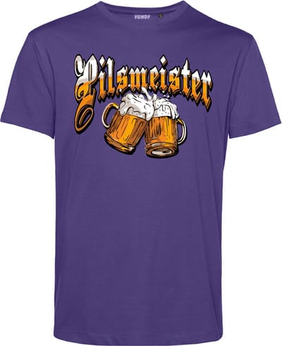T-shirt Pilsmeister | Carnavalskleding heren dames | Oktoberfest | Foute Party | Fuchsia | maat XS
