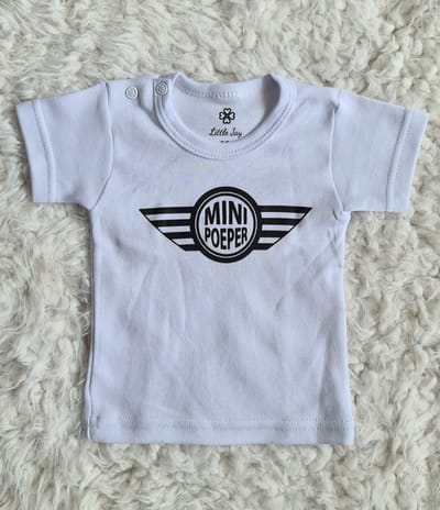Little Jay mini poeper - Wit - T-shirt korte mouw