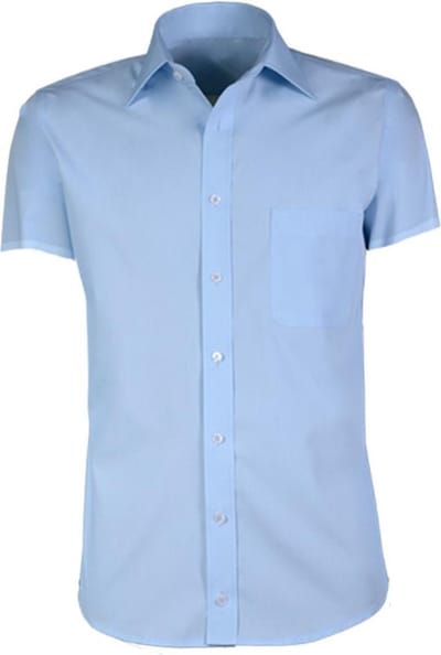 Giovanni Capraro Heren Overhemd Lichtblauw Korte Mouw Comfort Fit - 47