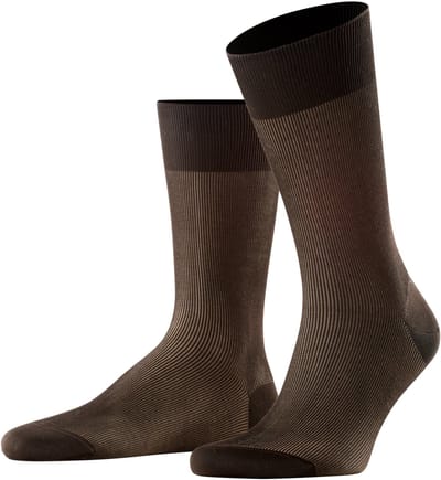 FALKE Fine Shadow gedessineerd katoen sokken heren bruin - maat 39-40