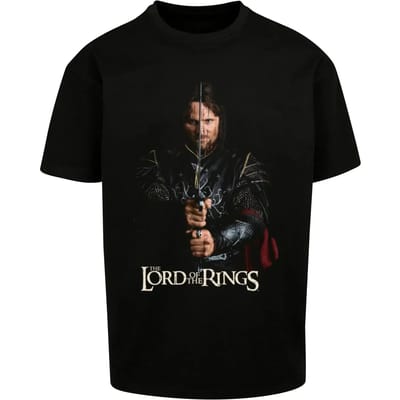 Merchcode The Lord of the Rings - Aragorn Heavy Oversize Heren Tshirt - L - Zwart