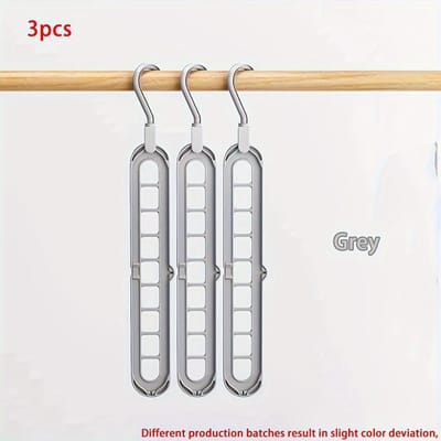 3 stuks, Plastic 9-Gats Opvouwbare Kledinghangers, Zware Ruimtebesparende Kleding Organizer Hangers, Voor Kamer, Kast, Garderobe, Huis & Deur