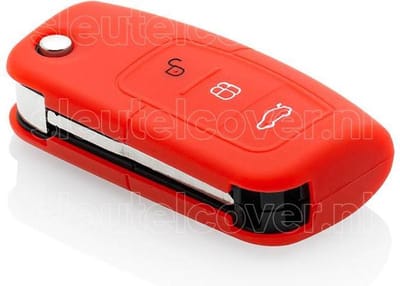 Autosleutel Hoesje geschikt voor Ford - SleutelCover - Silicone Autosleutel Cover - Sleutelhoesje Rood