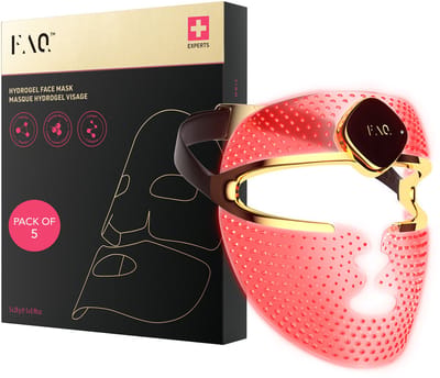 FAQ 202 Geavanceerd 8-kleuren Lichtmasker + Glass Skin Collagen Gezichtsmasker Bundel – Hydraterende Huidverzorging – Kalmerende & Balancerende Gezichtsmaskers