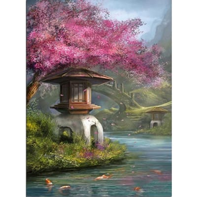 Sakura 5D bricolage diamant peinture pleine couture broderie point de croix 20X30CM pink
