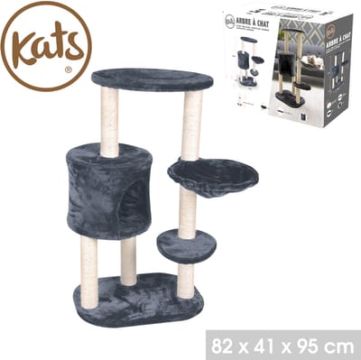 "KATS" Grijs en beige krabpaal 82x41xH95 cm