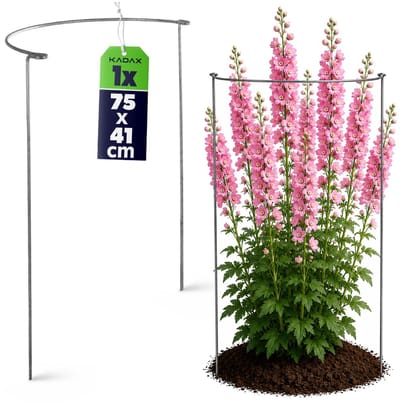 KADAX Plantenhouder 75 cm, stabiele plantenhouder, halfronde plantensteun van staal, solide struiksteun voor rozen, struiksteun, rankenplanten, bloemensteun, plantensteun