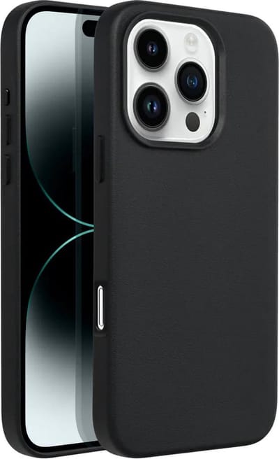 Casify Leren Hoesje geschikt voor MagSafe iPhone 16 Pro Hoesje - Zwart