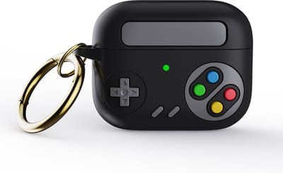 okido - Retro Gaming Hoesje geschikt voor Airpods 4 - Silliconen case Zwart voor Airpods - Console - Case geschikt voor Apple AirPods 4 - Airpods Nintendo Hoes