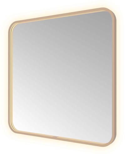 Hotbath &More SSQ80 Soft Square spiegel 80x80cm met verlichting, spiegelverwarming, kleurwissel, dimbaar en afstandsbediening geborsteld koper PVD