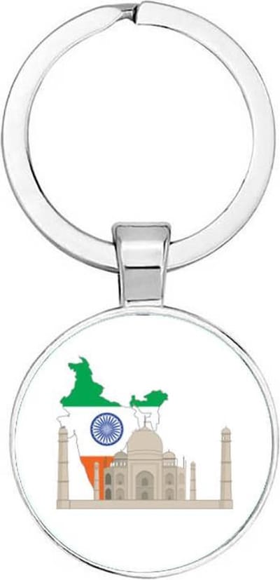 Akyol - India Sleutelhanger - India - de liefhebbers van India - geschenk - gift - verjaardag - kado - cadeau - verassing - feestdag - Azie - Indische oceaan - New Delhi - Bombay - Himalaya - taj mahal - 2,5 x 2,5 CM