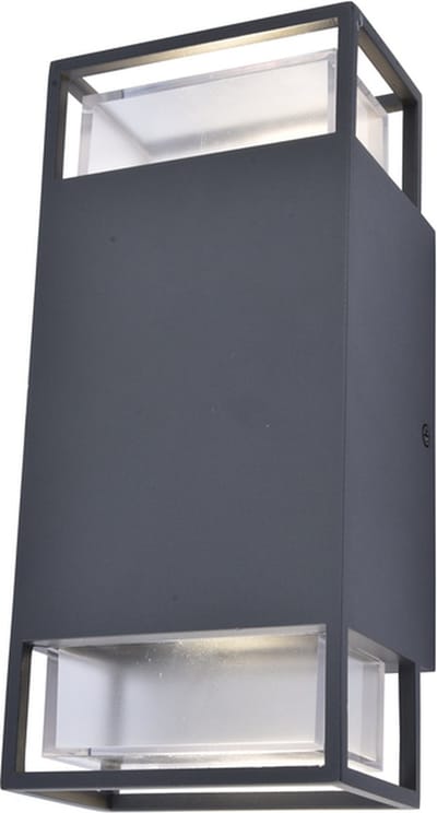 LUTEC Ridge - Moderne Up & Down Wandlamp voor Buiten - GU10 - Donkergrijs - Aluminium