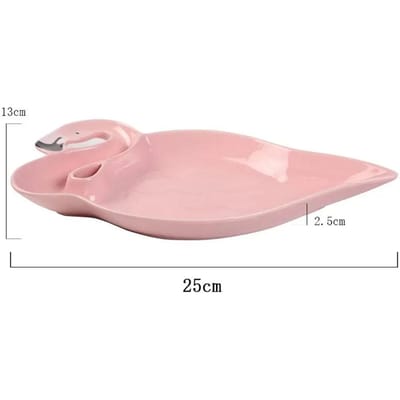 3D Flamingo Keramisch Bord Roze Keramische Kommen Snacks Eenvoudig Fruit Dessert Voedsel Dinerborden Keuken Servies Set Verjaardagscadeaus