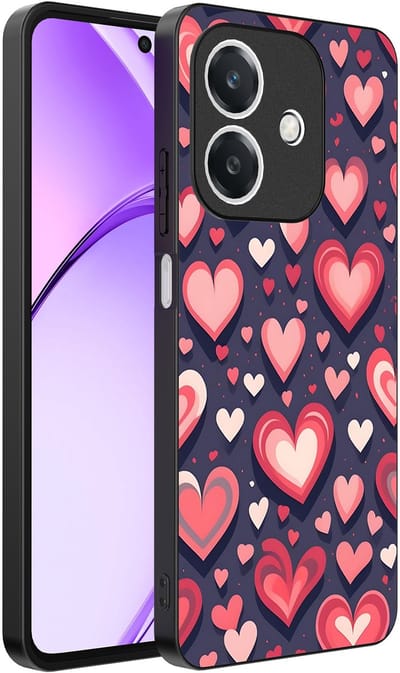 Smartphonica Telefoonhoesje Geschikt voor Oppo A3 - A3X met Hartjes Opdruk - TPU Backcover Case With Heart Design geschikt voor Oppo A3;Oppo A3X