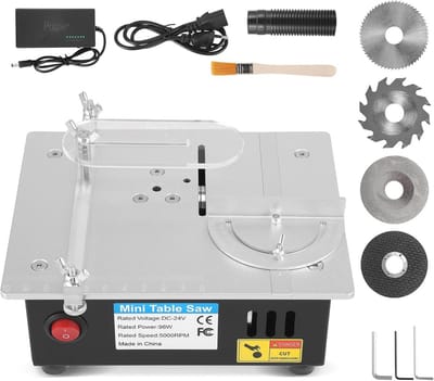 Mini Tafelzaag - Houtbewerking Zaag - Hobby Projecten - 96W 7 Snelheden - 16mm Snijdiepte - Zwart