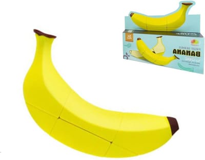 Fruit Vorm Speed Cube - Puzzel Kubus Hersenkraker - Cognitieve Vaardigheden Verbeteren - Uniek Fruitontwerp - 165 mm - Geel
