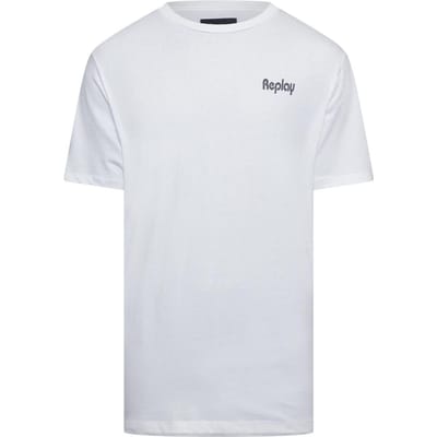 Replay Heren Logo Katoen Regular T-shirt (Wit)