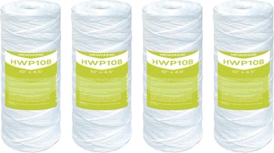 5 Micron Waterfilterpatroon voor het Hele Huis - Draadgewonden Sedimentfilters voor Bronwater - Verpakking van 4