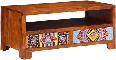 Salontafel - Bijzettafel - Woonkamer Inrichten - Massief Hout - 90 x 50 x 40 cm - Honingbruin