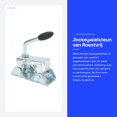 Dailygoods- Jockeywielsteun zeer sterke roestvrij staal - Montagebeugel - Duurzaam - Klem - Gedeelde - Voor campers/aanhangers - Jockeywiel