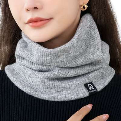 Nivard Nekwarmer - Dames - Fleece - Motor - Bandana - Masker - Colsjaal - Sjaal - Gewatteerd - Skiën - Warm - Casual - Licht Grijs