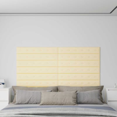 vidaXL - Wand - Hoofdbord - 12 - st - Crème - Kunstleer