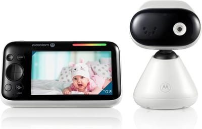 Babyfoon met camera - Baby monitor - Baby in de gaten - 5 inch scherm - 300 meter bereik - Wit/Zwart